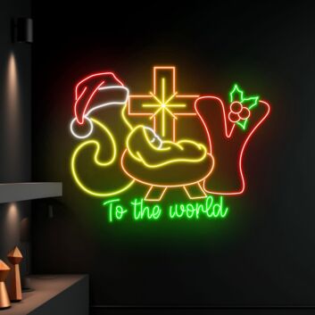 To the world LED-Neonschild für Weihnachten und Wohnzimmer