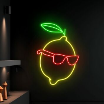 Zitrone mit Sonnenbrille LED-Neonschild für Bar Küche
