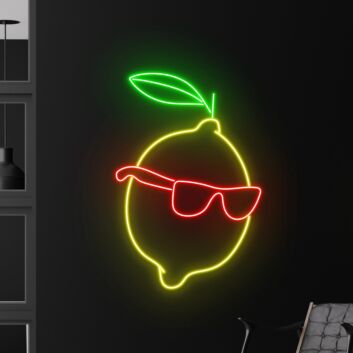 Zitrone mit Sonnenbrille LED-Neonschild für Bar Küche