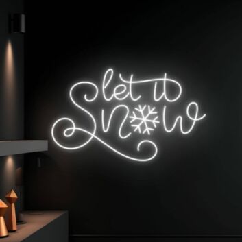 let it snow LED-Neonschild Wohnzimmer Weihnachten