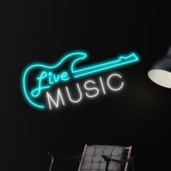 Live Music LED-Neonschild für Bar und Club