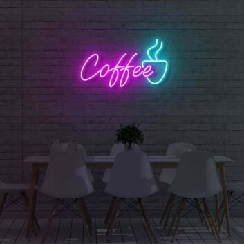 Kaffeetasse mit Dampf LED Neonschild für Café und Küche
