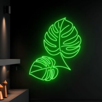Monstera Blätter LED-Neonschild Wohnzimmer Café