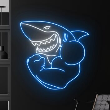 Muskelhai LED-Neonschild für Gaming und Bar