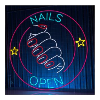 Nails Open Neon LED Schild für Nagelstudio moderne Fenster und Wandbeleuchtung