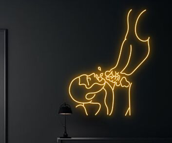 Abstraktes Neon LED Kunstschild menschliche Silhouette modernes Wandlicht