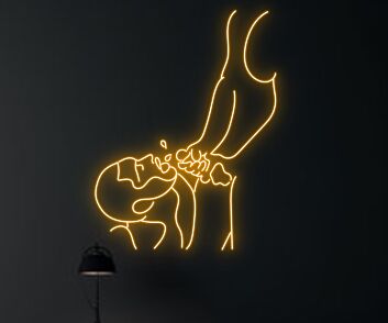 Abstraktes Neon LED Kunstschild menschliche Silhouette modernes Wandlicht