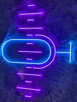 Cocktailglas mit Schallwellen LED-Neonschild für Bar Club