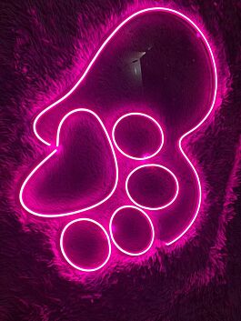 Pfotenabdruck mit Herz LED-Neonschild Wohnzimmer Kinderzimmer