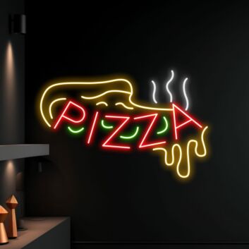 Pizzastück LED Neonschild für Restaurant und Imbiss