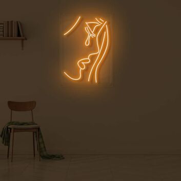 Gesicht mit Cocktailglas LED-Neonschild für Bar und Wohnzimmer