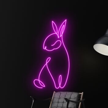 Kaninchen Kontur LED-Neonschild Wohnzimmer Kinderzimmer