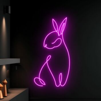 Kaninchen Kontur LED-Neonschild Wohnzimmer Kinderzimmer