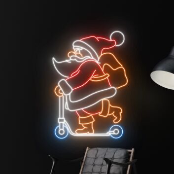 Weihnachtsmann auf einem Roller LED-Neonschild Wohnzimmer Weihnachtsdekoration