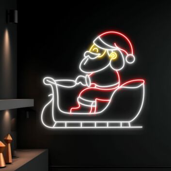 Weihnachtsmann im Schlitten LED-Neonschild Wohnzimmer Weihnachtsdekoration