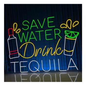 SAVE WATER Drink TEQUILA LED-Neonschild für Bar Club