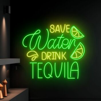 SAVE WATER DRINK TEQUILA LED-Neonschild für Bar Club
