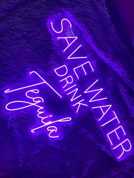 SAVE WATER DRINK Tequila LED-Neonschild für Bar Club
