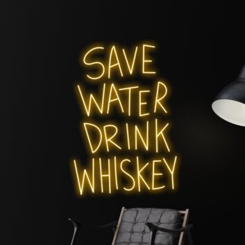 SAVE WATER DRINK WHISKEY LED-Neonschild für Bar Club