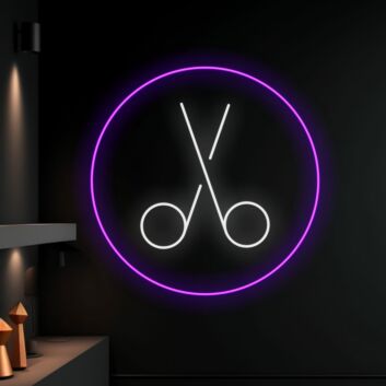 Schere Symbol LED-Neonschild für Friseursalon