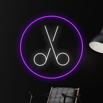 Schere Symbol LED-Neonschild für Friseursalon