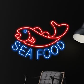 SEA FOOD LED-Neonschild für Restaurant und Bar