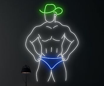 Cowboy in Unterwäsche LED-Neonschild für Bar Club