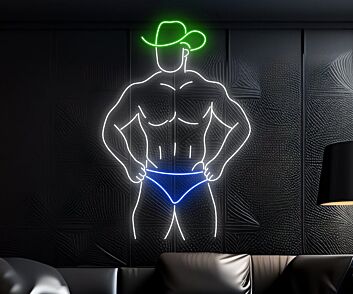 Cowboy in Unterwäsche LED-Neonschild für Bar Club