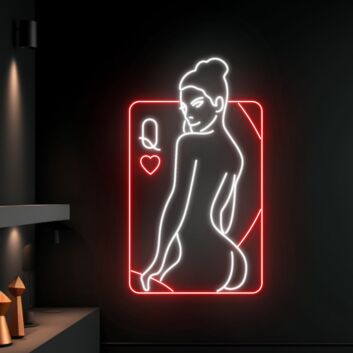 Sexy Queen Neon LED Wandlicht mit Frauen Silhouette stilvolle Erotik Deko für Schlafzimmer Lounge Bar und modernes Interieur