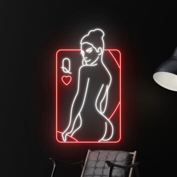 Sexy Queen Neon LED Wandlicht mit Frauen Silhouette stilvolle Erotik Deko für Schlafzimmer Lounge Bar und modernes Interieur