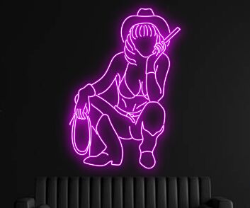 Cowgirl Silhouette LED-Neonschild für Bar Club
