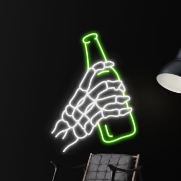 Skelett Hand mit Flasche LED-Neonschild für Bar Club
