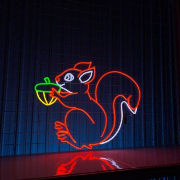Eichhörnchen mit Eichel LED-Neonschild Wohnzimmer Café