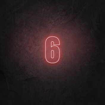 Zahl 6 LED-Neonschild für Hausnummer, Bar oder Eventdekoration