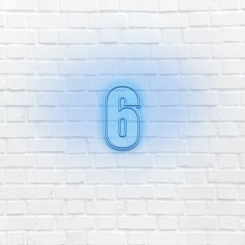 Zahl 6 LED-Neonschild für Hausnummer, Bar oder Eventdekoration