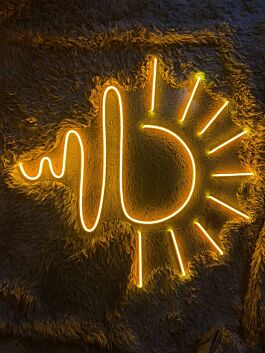 Sonne mit Wellenlinie LED-Neonschild Wohnzimmer Kinderzimmer