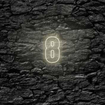 LED Neon Zahl 8 als moderne Wanddekoration