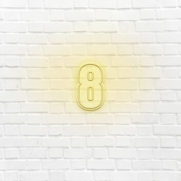 LED Neon Zahl 8 als moderne Wanddekoration