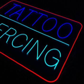 TATTOO PIERCING LED-Neonschild für Tattoo Studio und Piercing Studio