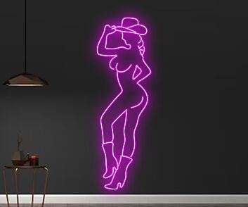 Cowgirl Silhouette LED-Neonschild für Bar und Club