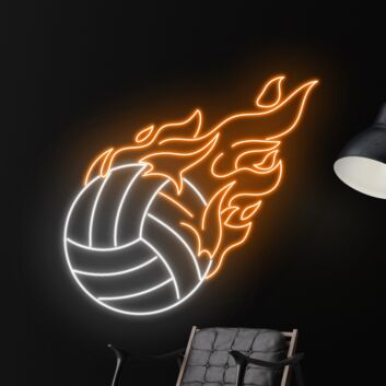 brennender Volleyball LED-Neonschild Sporthalle Wohnzimmer
