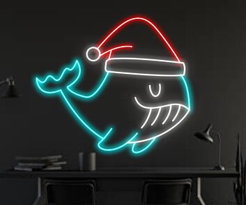 Wal mit Weihnachtsmütze LED-Neonschild Wohnzimmer Weihnachtsdekoration