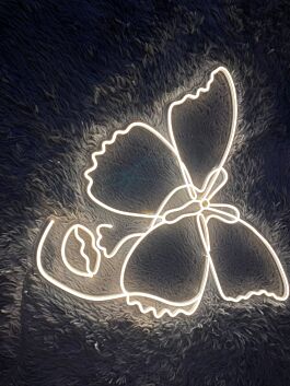 Frauengesicht mit Schmetterling LED-Neonschild