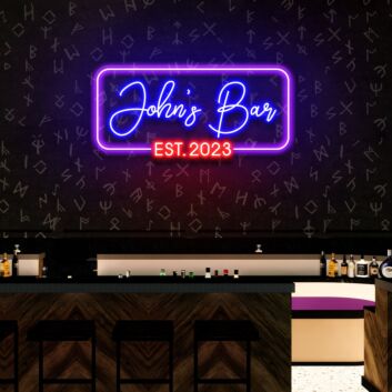 John's Bar EST2023 LED-Neonschild für Bar Club