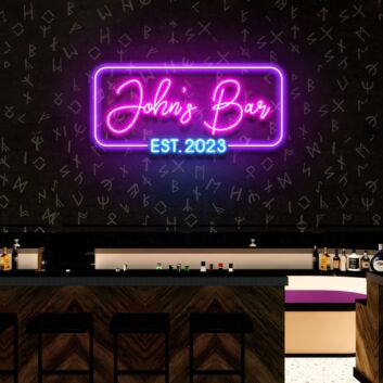 John&#039;s Bar EST2023 LED-Neonschild für Bar Club