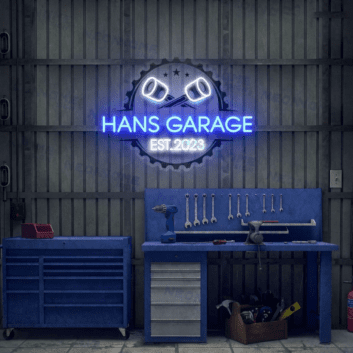 Personalisierbares Garage Neonlicht mit Namen