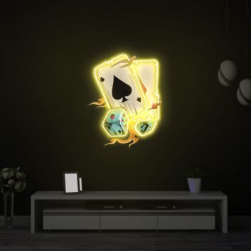 Spielkarten und Würfel LED-Neonschild für Bar oder Spielzimmer