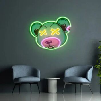Bärenkopf Cartoon LED-Neonschild für Wohnzimmer oder Kinderzimmer