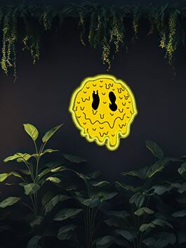 Schmelzendes Smiley-Gesicht LED-Neonschild für Gaming oder Bar