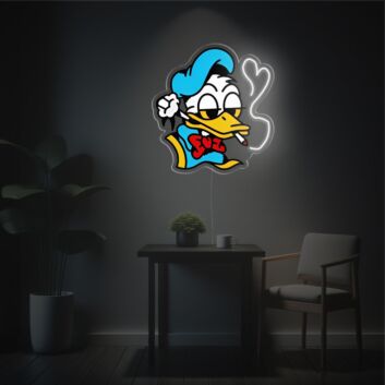 LED-Neonschild mit UV-Druck Cartoon Ente im Street-Art Design